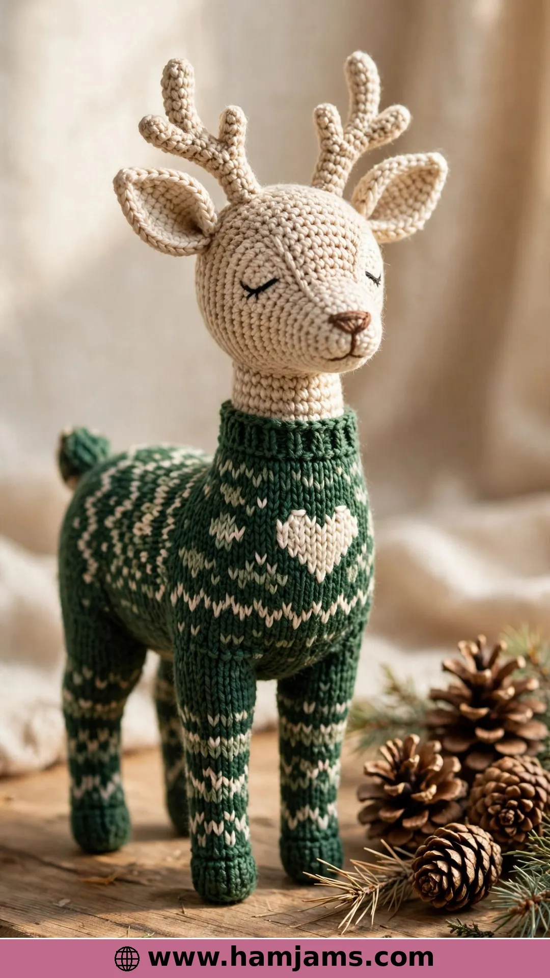A Deer in a Cosy Crocheted Sweater