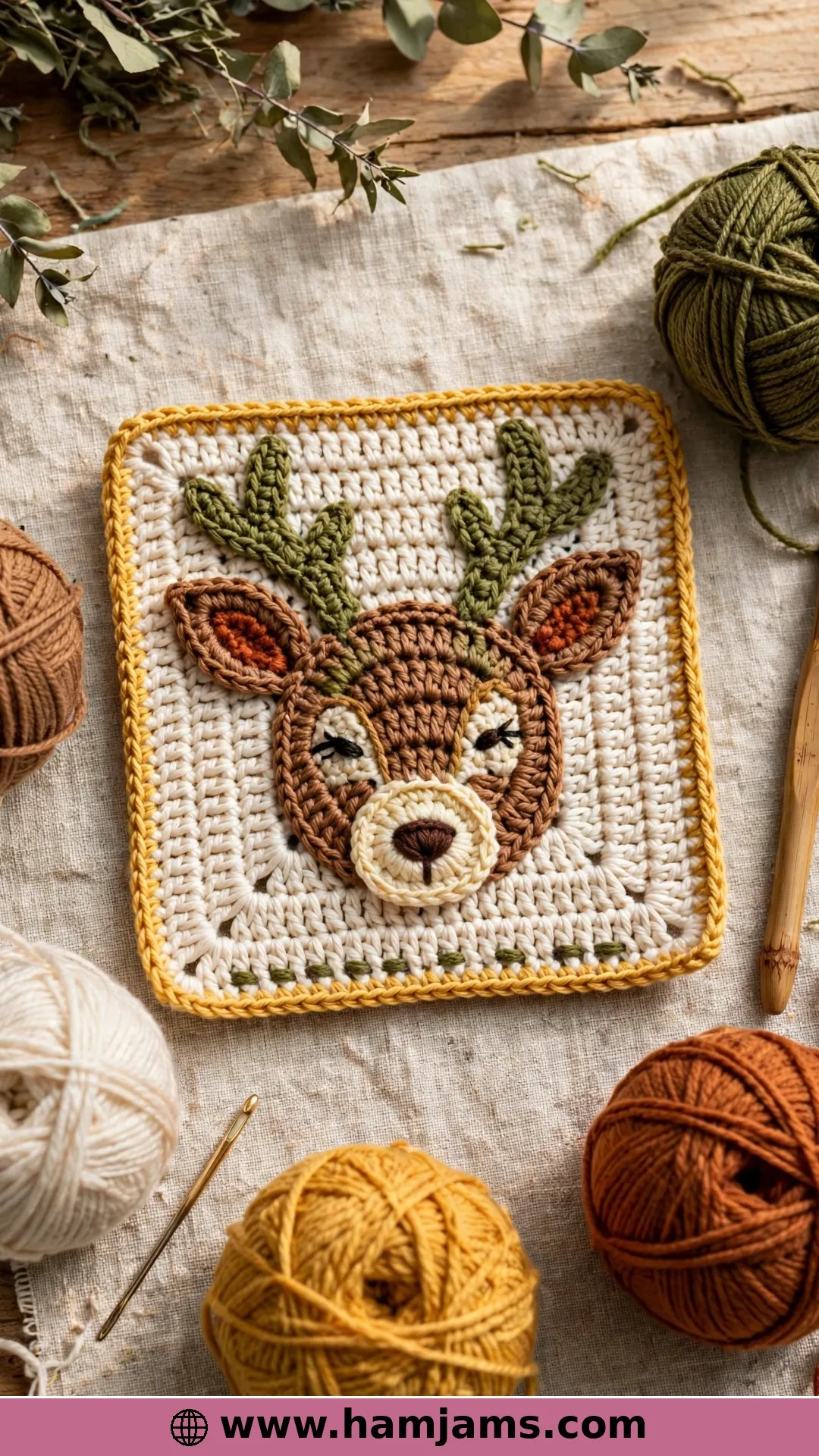 A Deer Square for Woodland Blankets