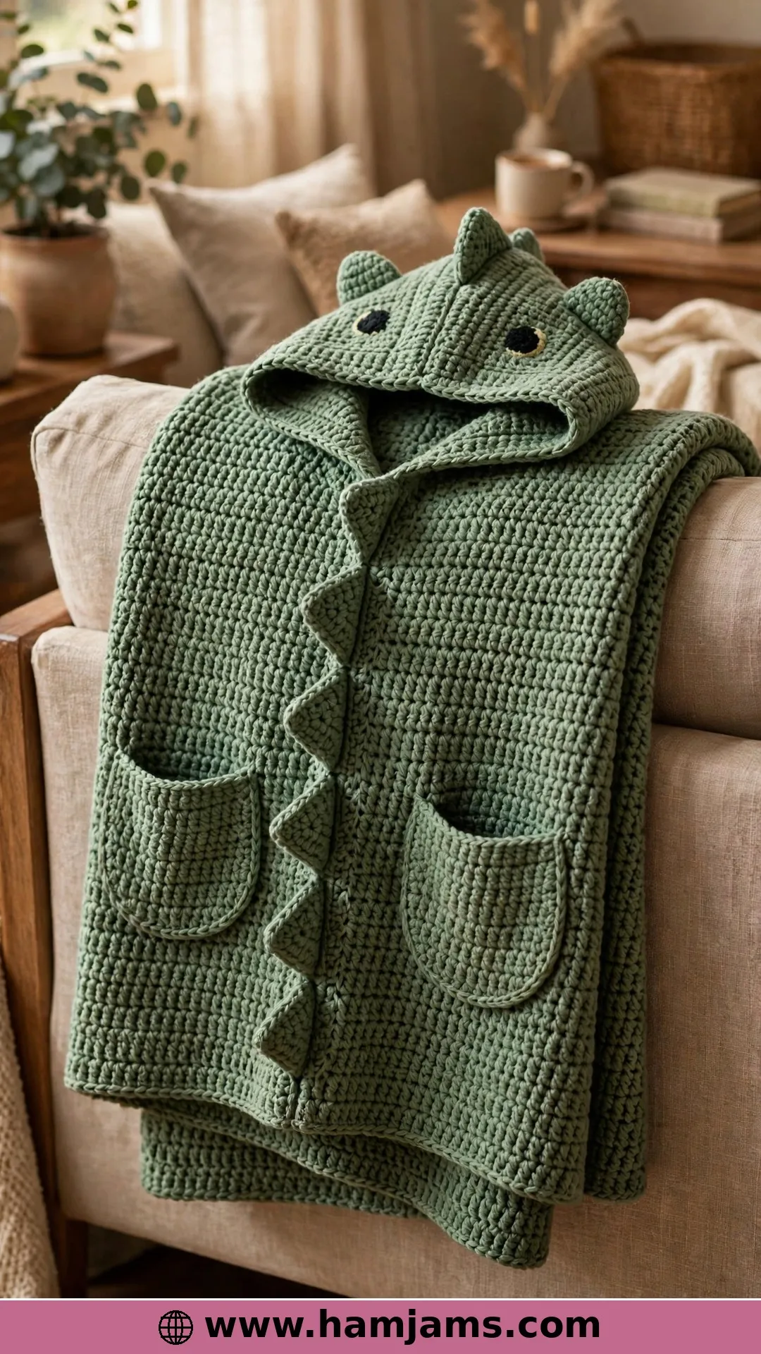 A Hooded Dino Blanket They Can Wear