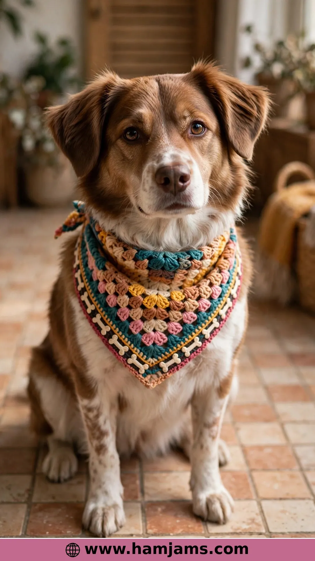 The Tunisian Bandana With a Dog-Bone Border
