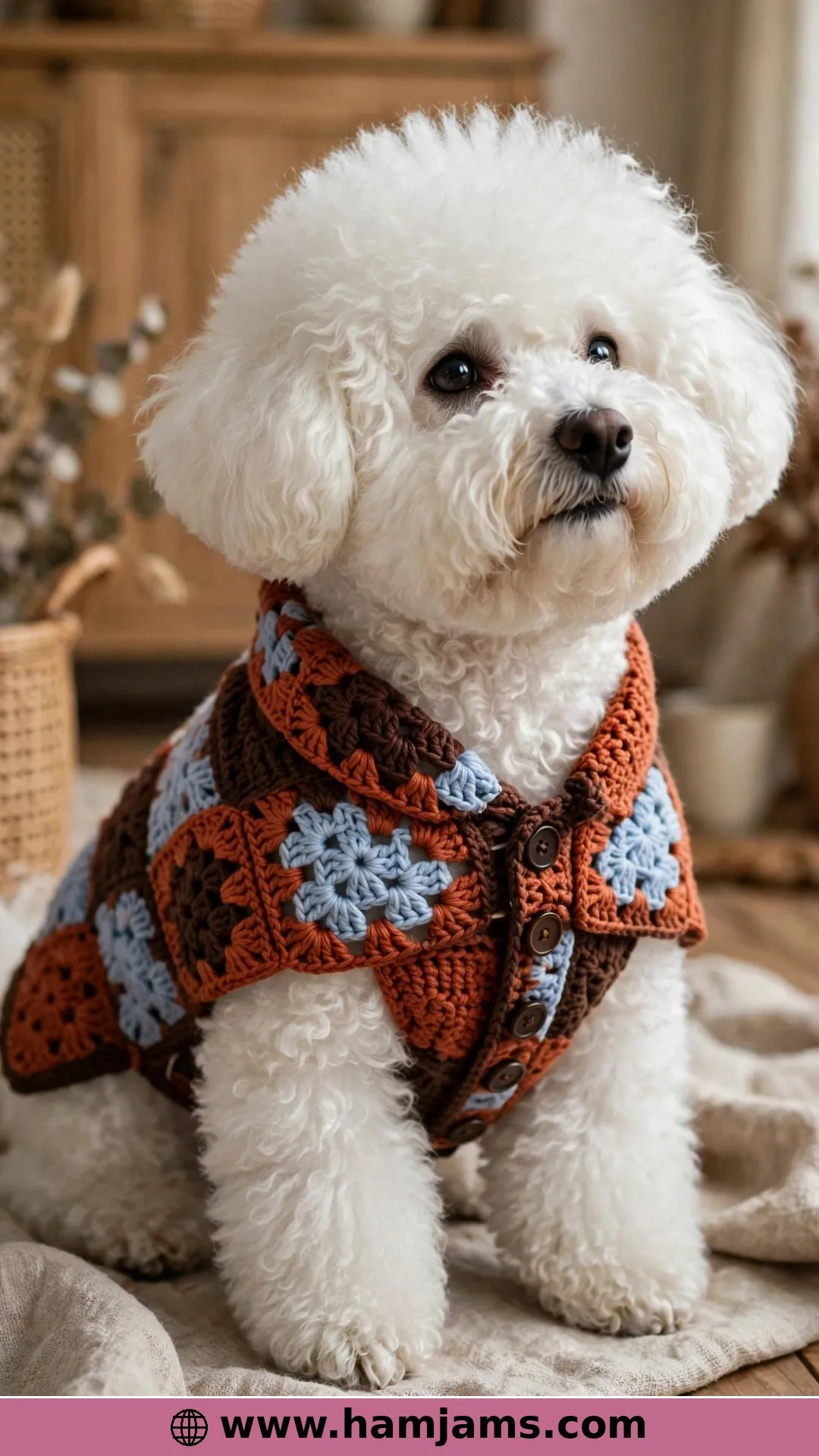 A Patchwork of Granny Squares That Buttons Under the Belly