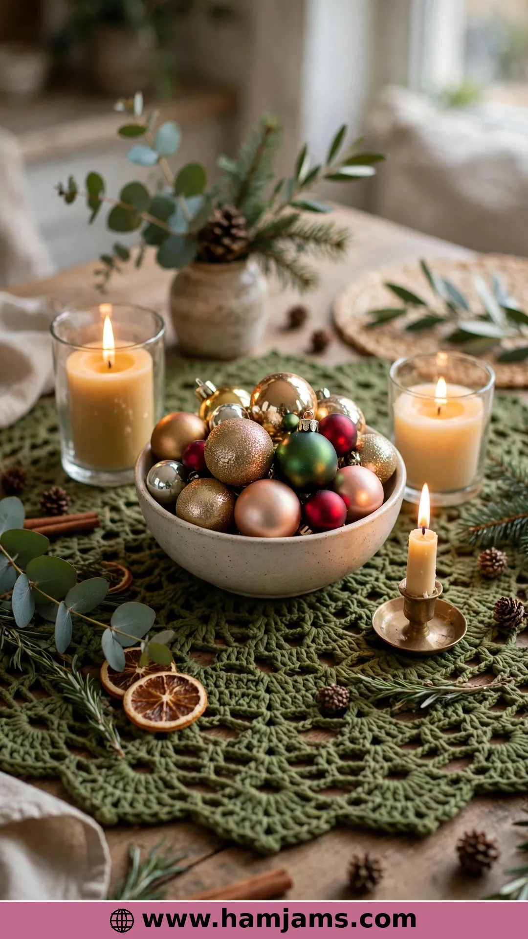 A Big Moss-Green Christmas Centrepiece