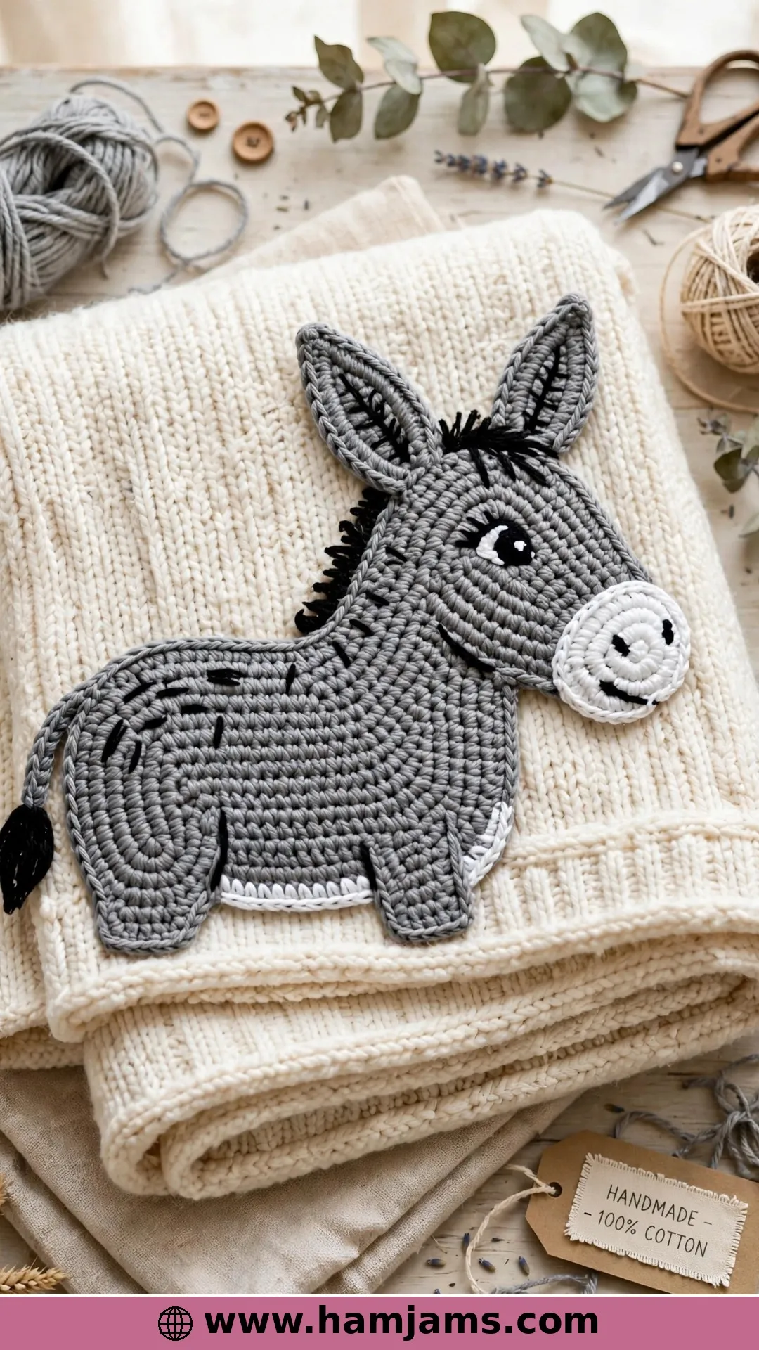The Flat Donkey Appliqué for Blankets