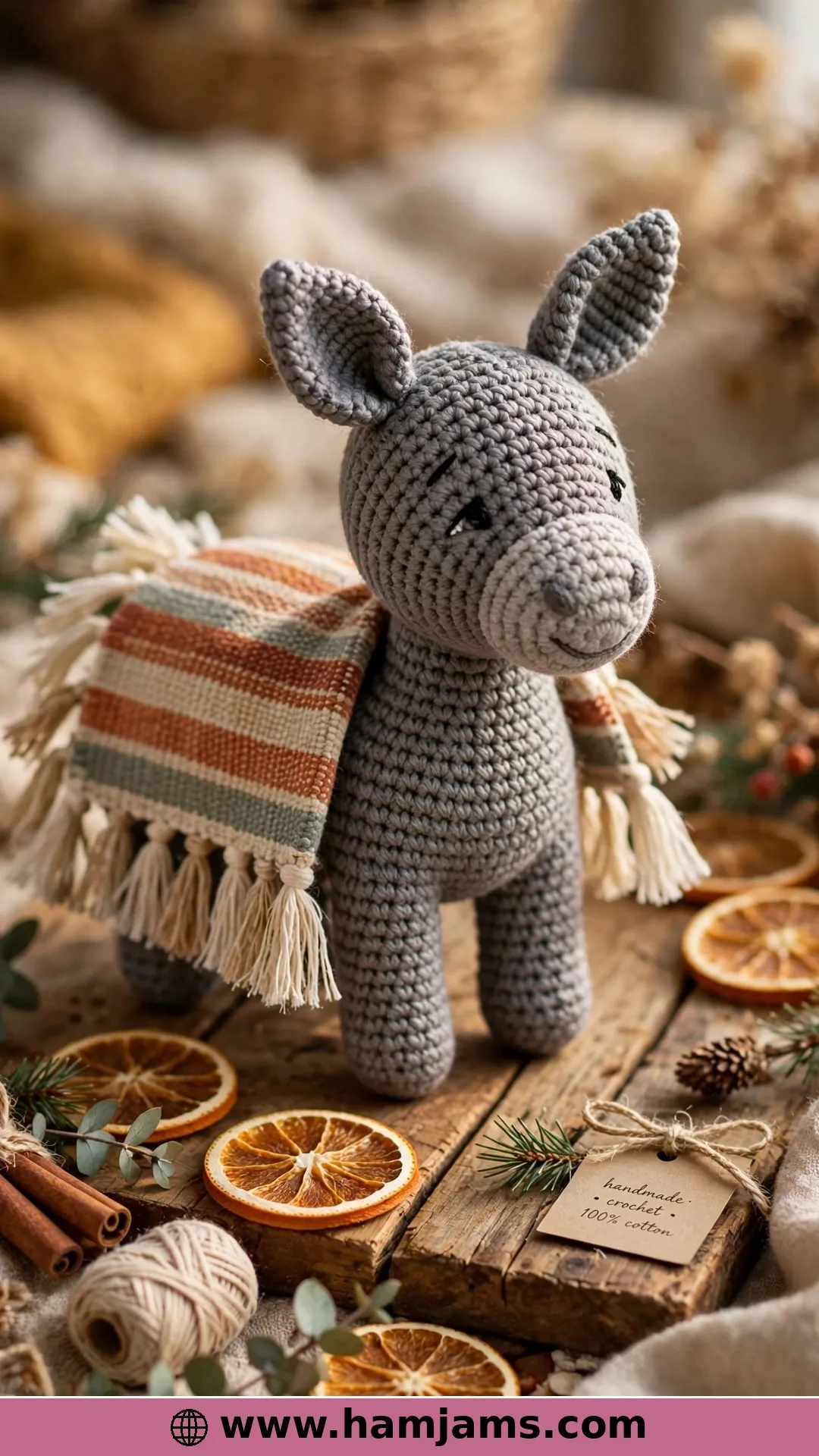 The Scheepjes Advent Donkey With a Striped Rug
