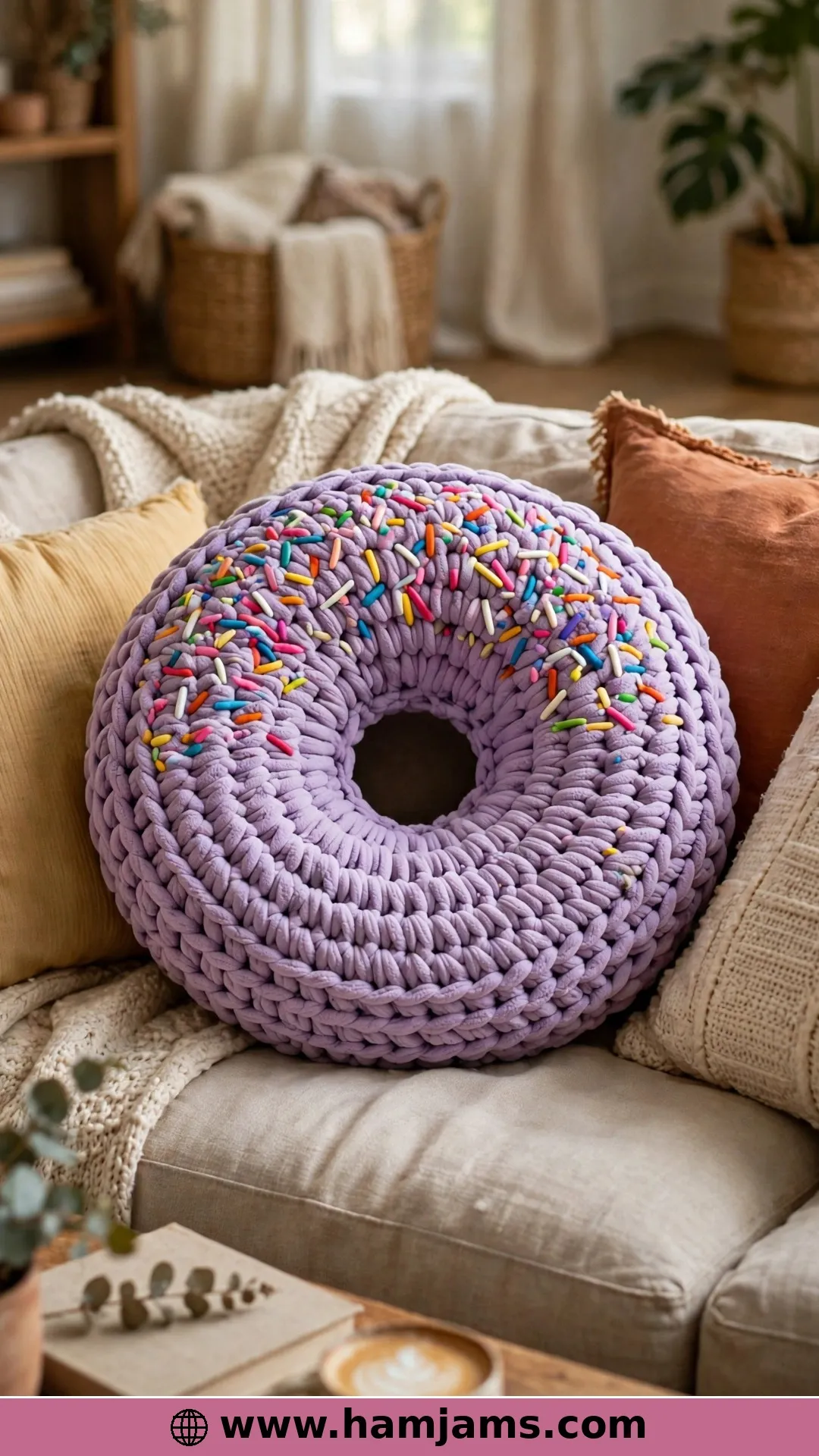 The 14-Inch Donut Pillow for Movie Night