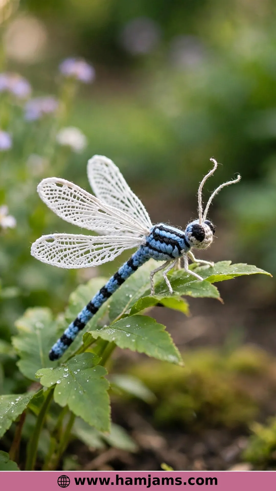 A Dainty Damselfly in Blue and Black Stripes