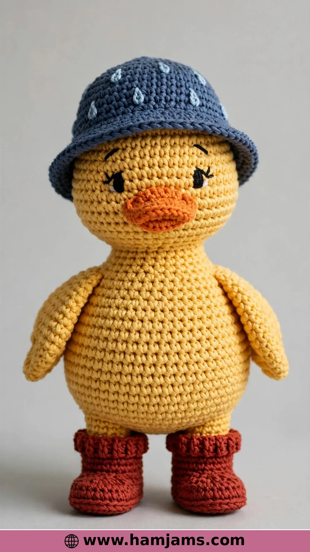 Spring Duck in Rain Boots and Hat