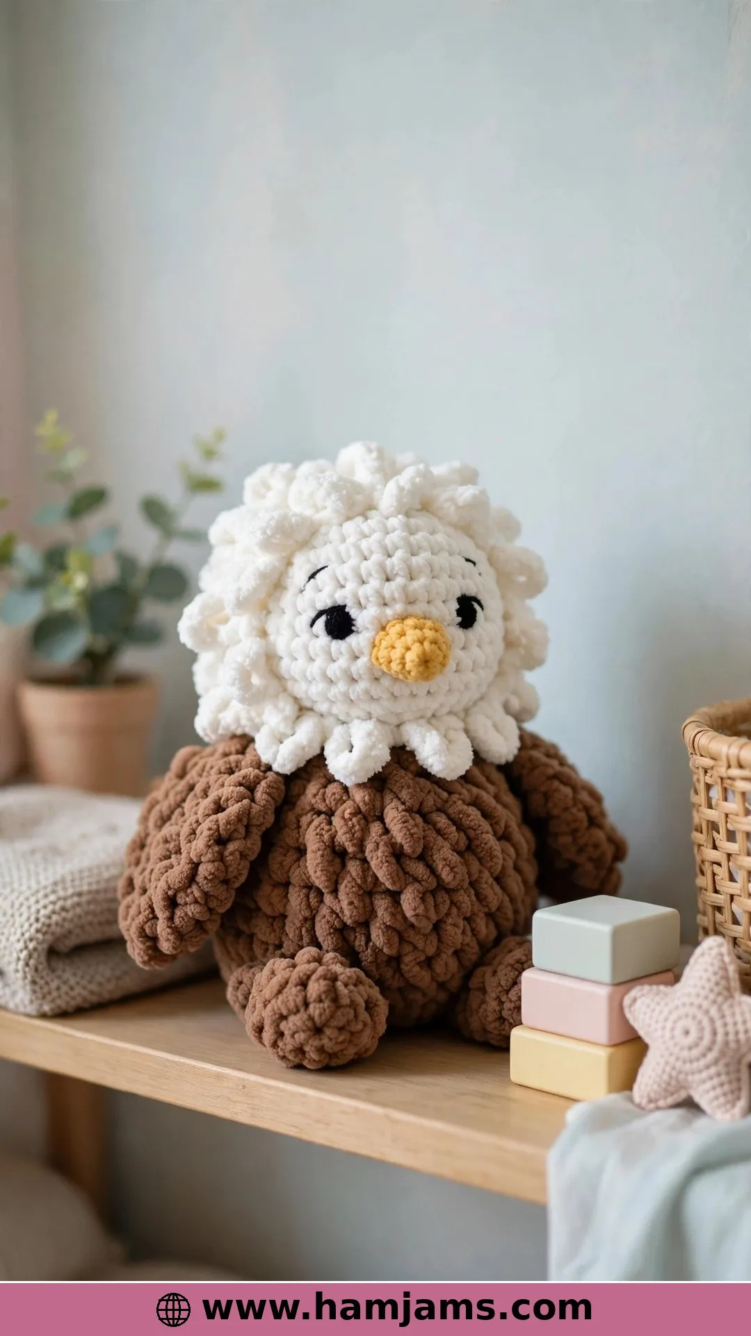 Eli the Plush Eagle in Soft, Squishy Yarn