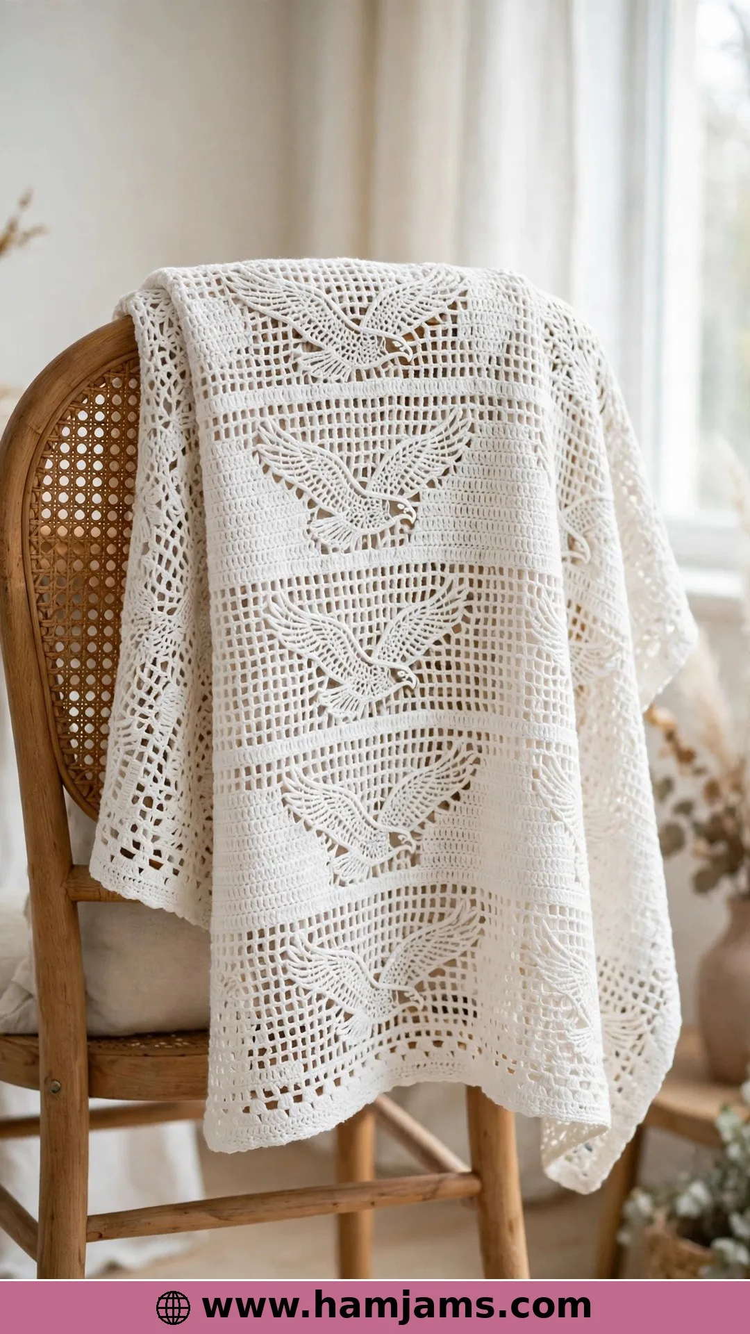 Flying Eagles in Filet Crochet