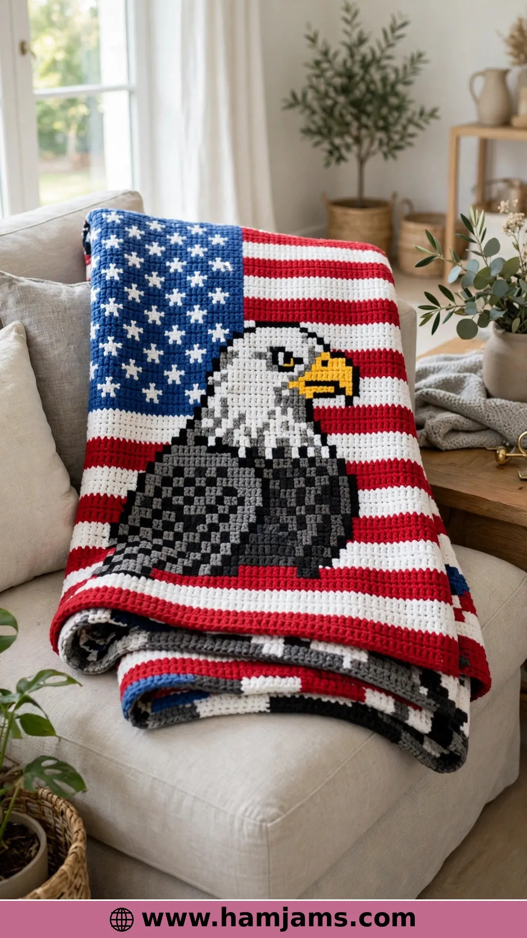 A Flag-and-Eagle Blanket From a Free Graph