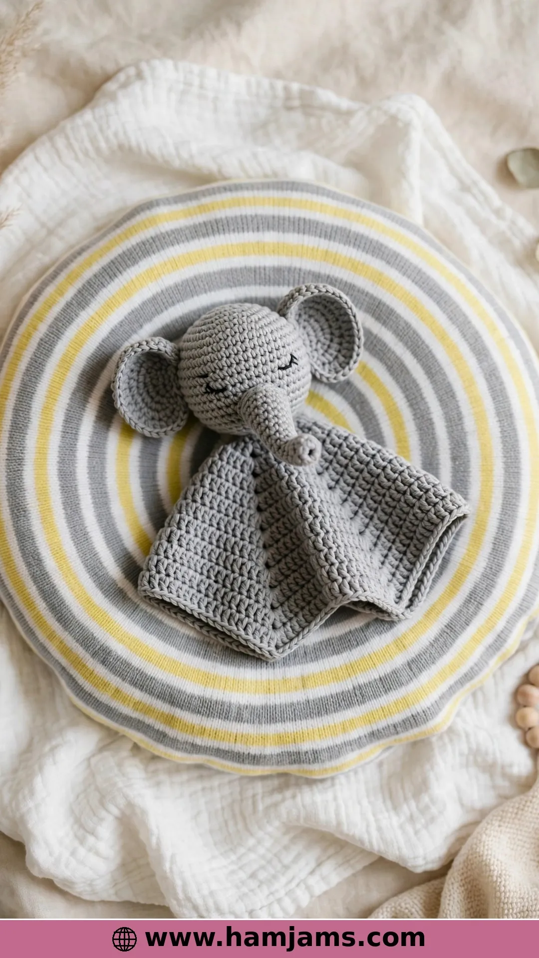 Ella the Elephant Lovey With the Round Blanket