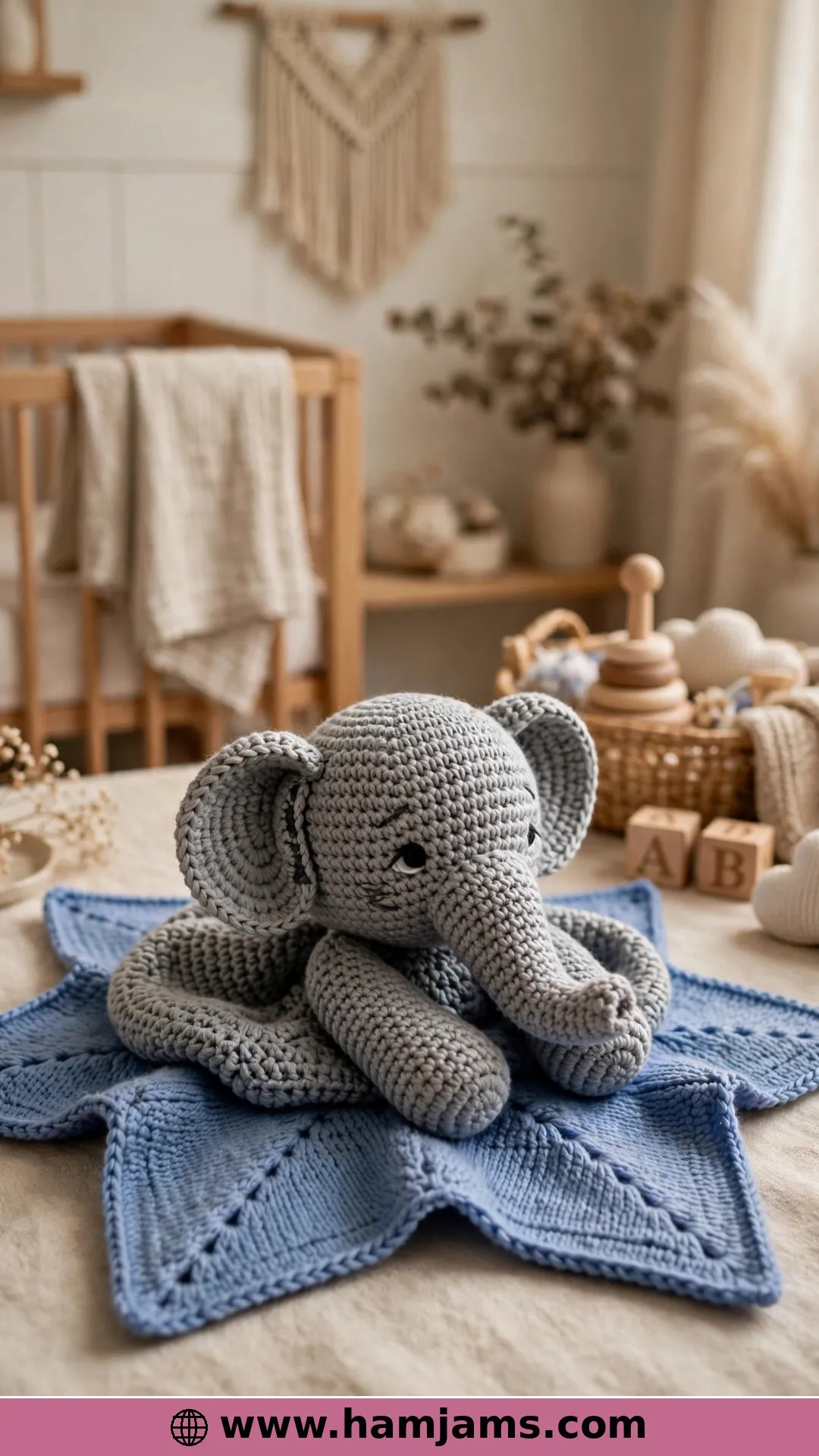 Ellie the Elephant Lovey With the Star Blanket