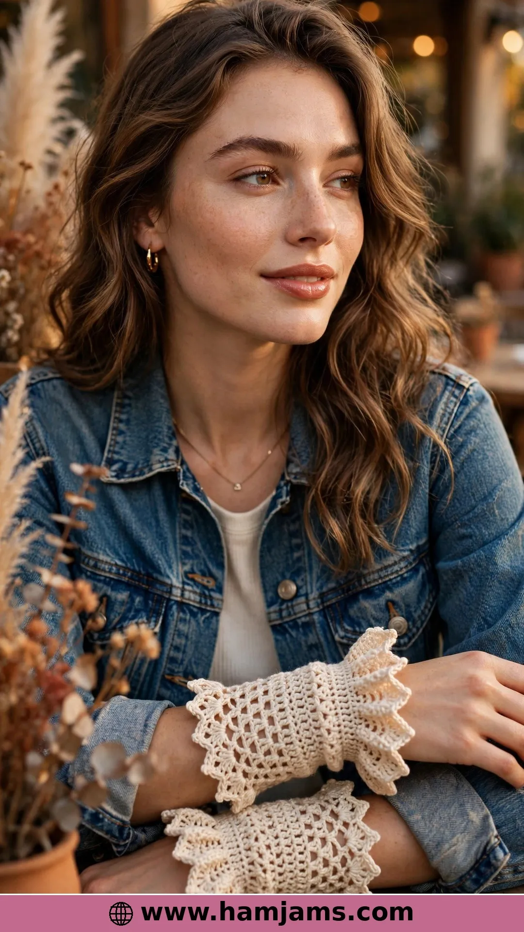 Lace V-Stitches and a Picot Fan Ruffle