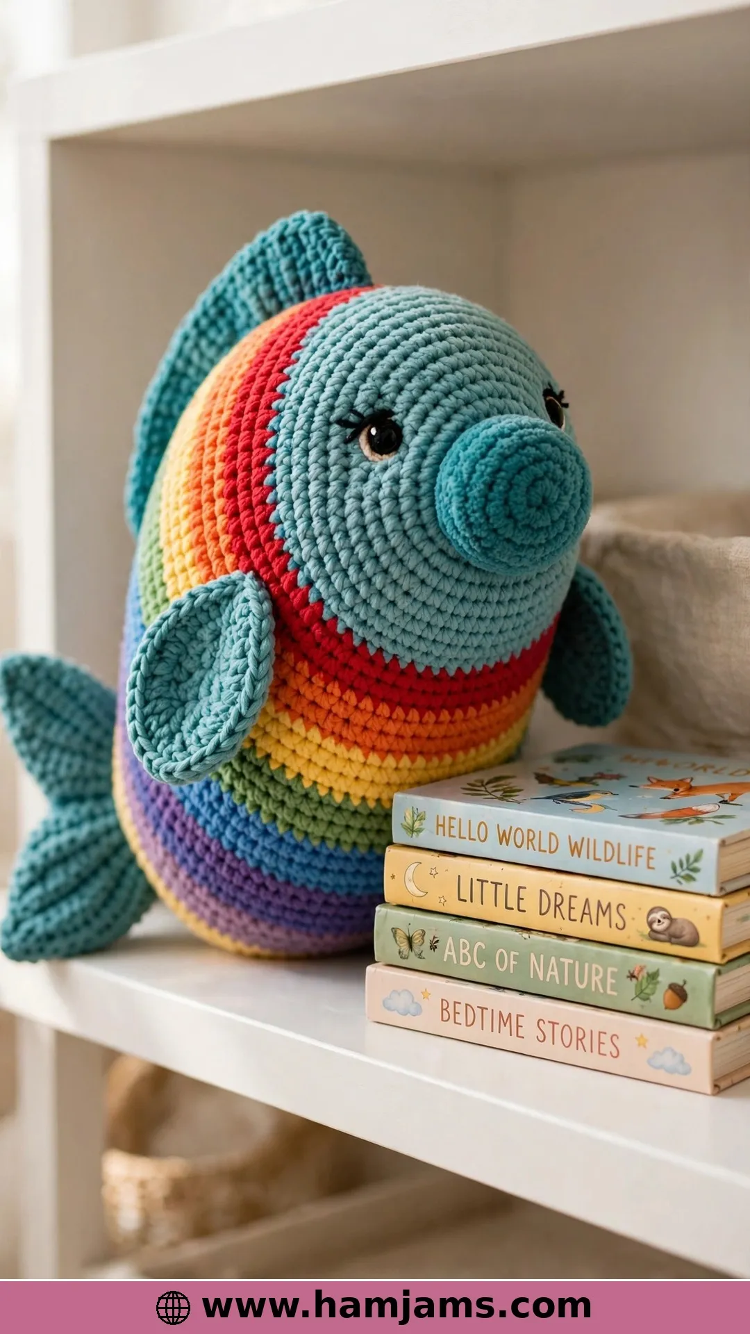 Coral the Rainbow Fish in Plush Yarn