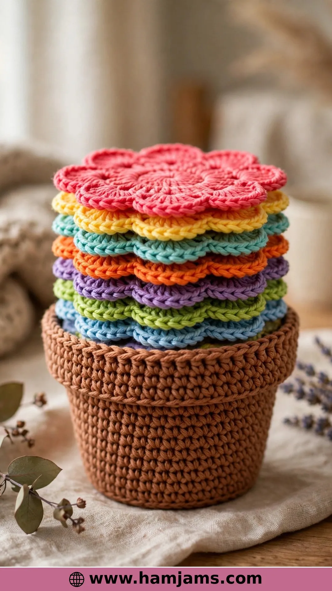 Petal Coasters With Their Own Flower Pot