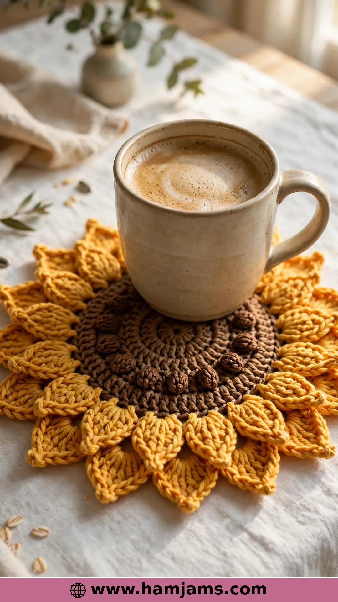 Big, Bold Sunflowers in Aran Cotton