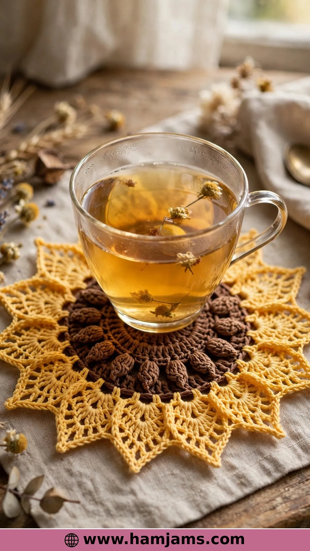 A Thread Sunflower, Sized Just Right for a Cup
