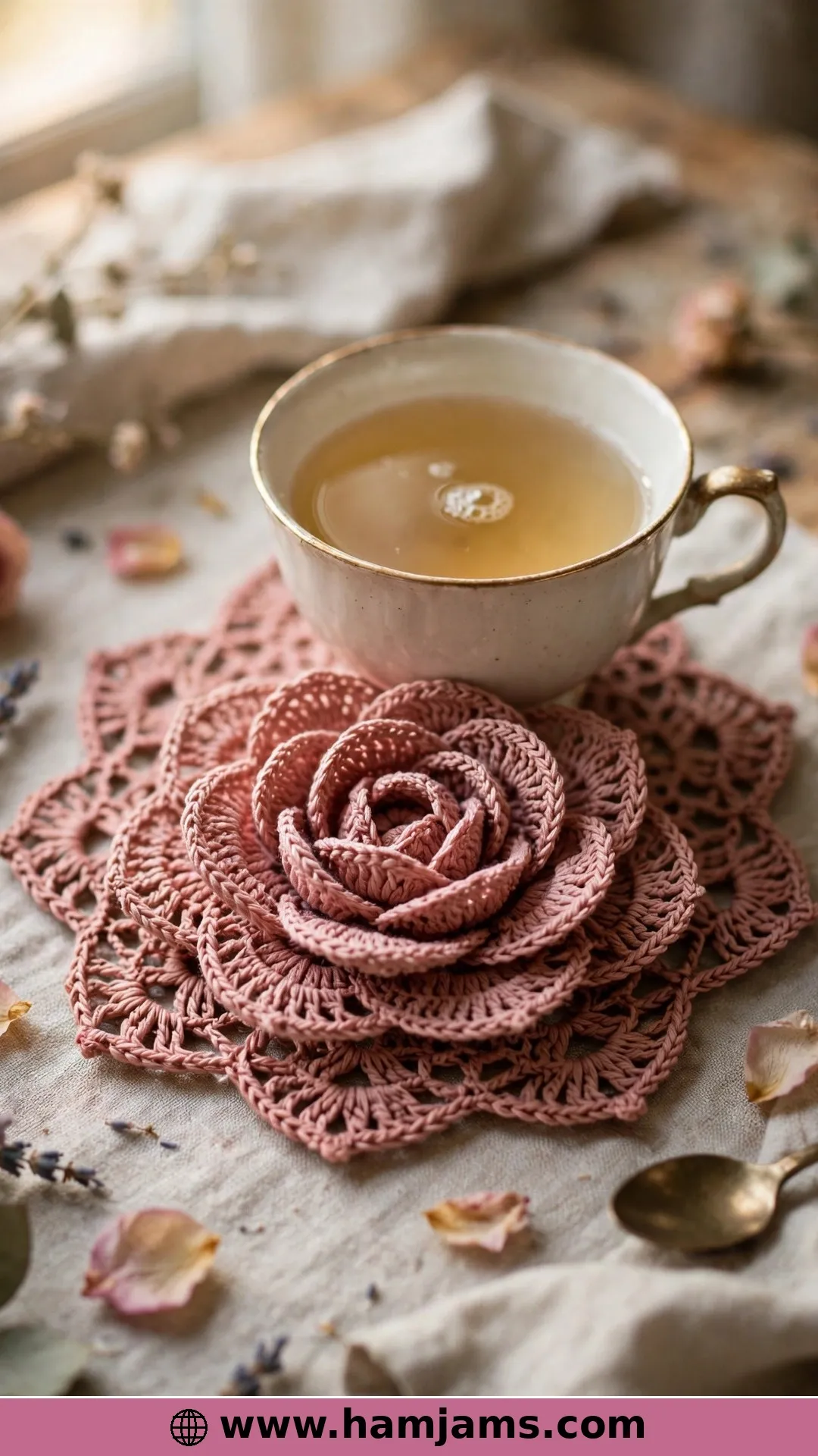 A Vintage Rosebloom From a Family Doily