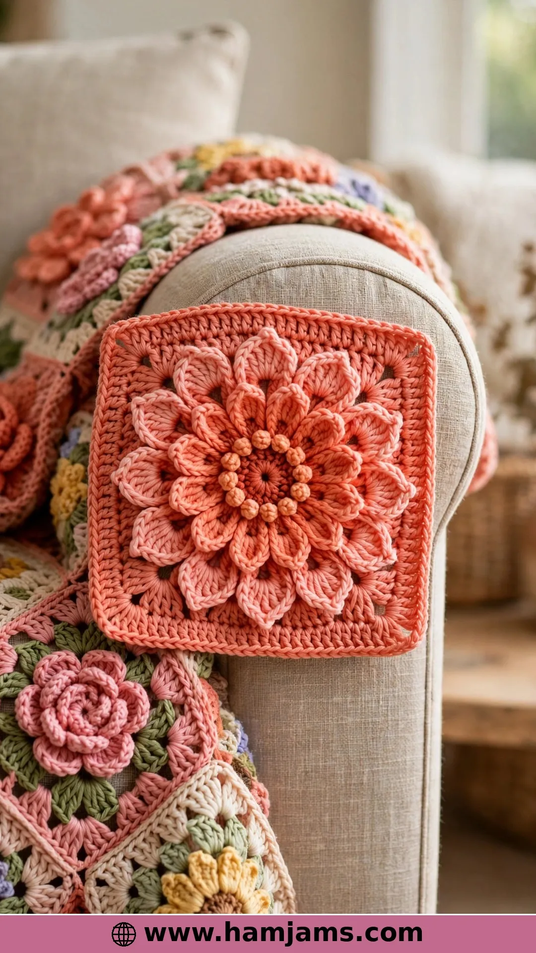 Zinnia Blossom Square – A Textured 12-Inch Statement
