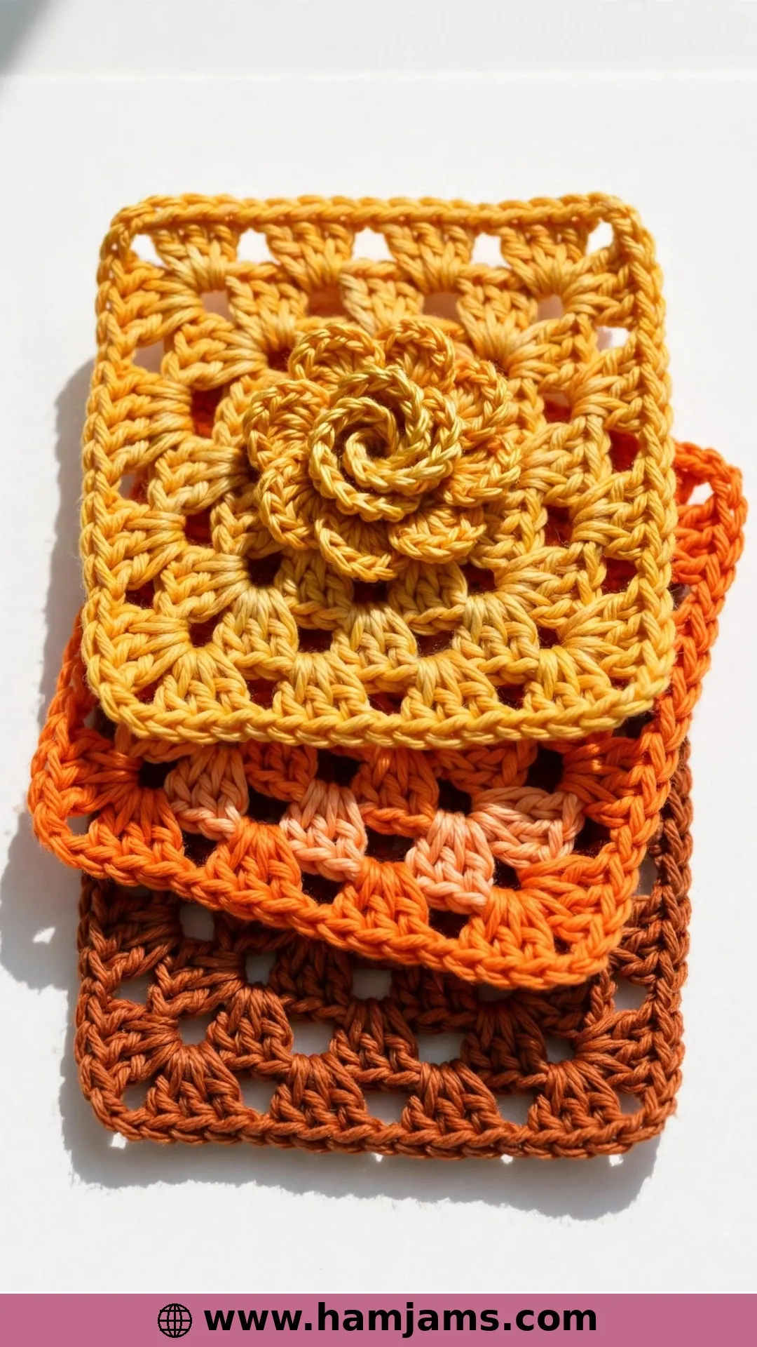 Marigold Granny Square – Golden Front-Post Petals