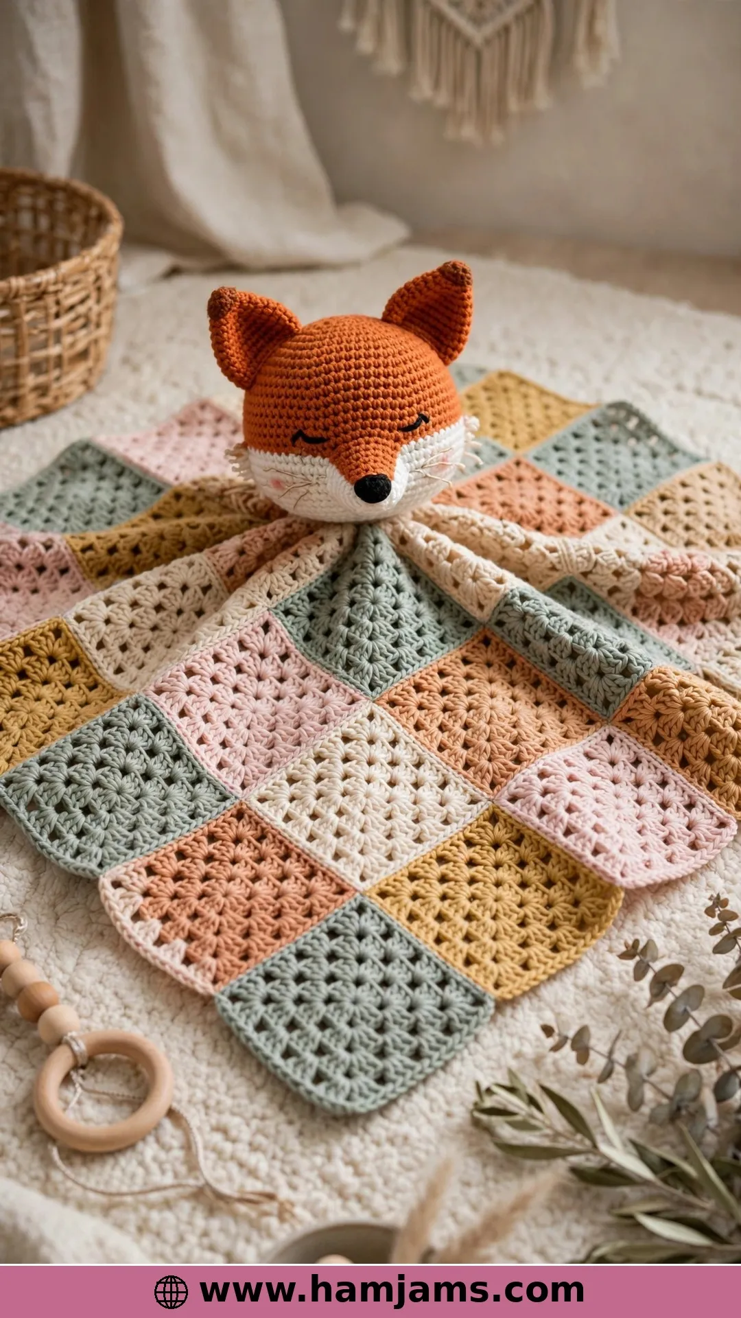 Finn the Fox Lovey, Head and Blanket in One