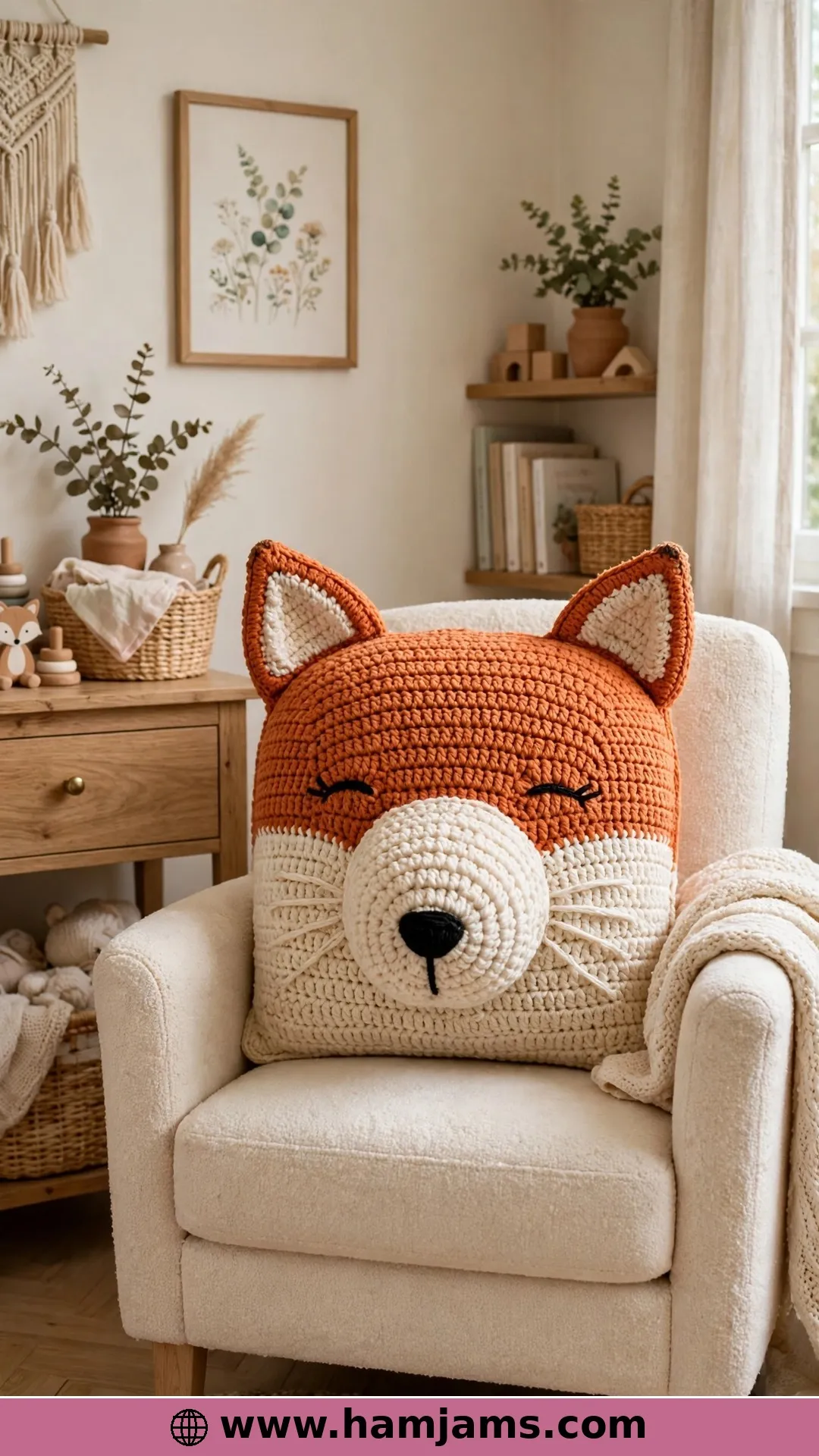 The Big Fox Pillow for a Woodland Nursery