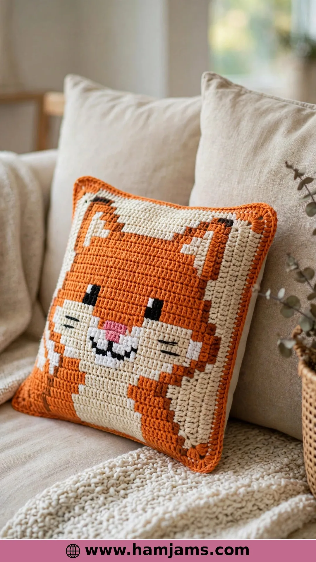 A Corner-to-Corner Fox Pillow