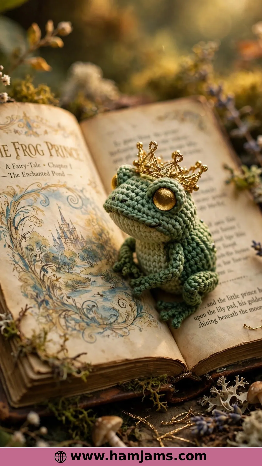A Tiny Frog Prince With a Golden Thread Crown
