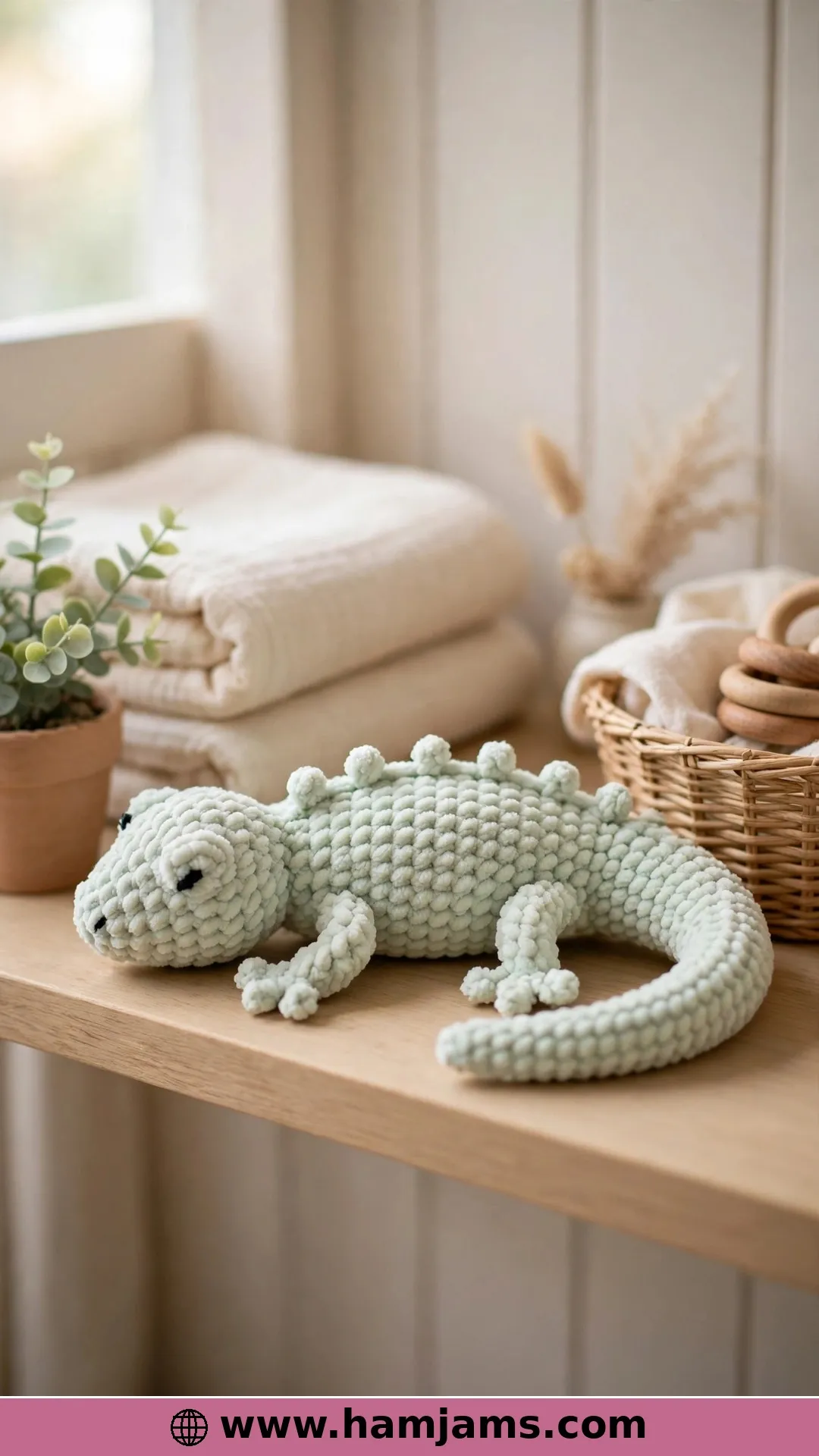 A Sweet Little Lizard Cousin in Soft Yarn