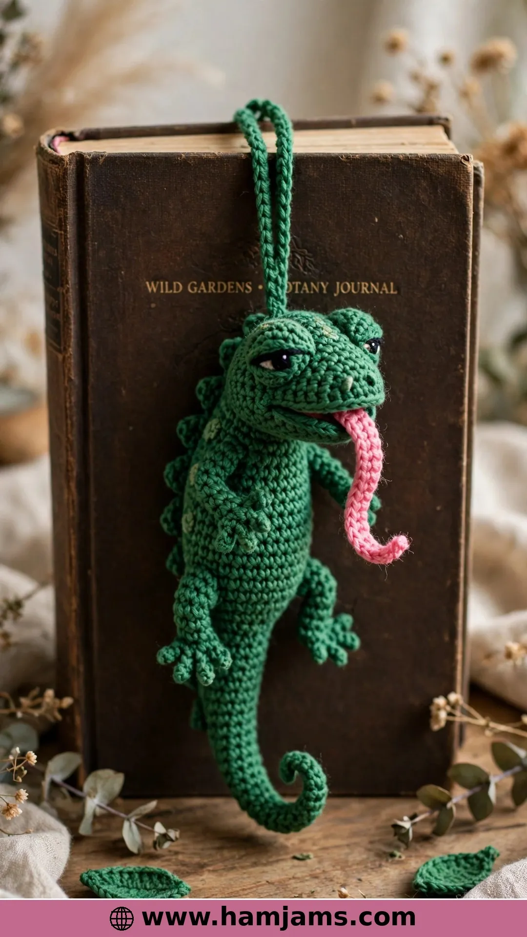A Funny Lizard Bookmark with a Long Tail