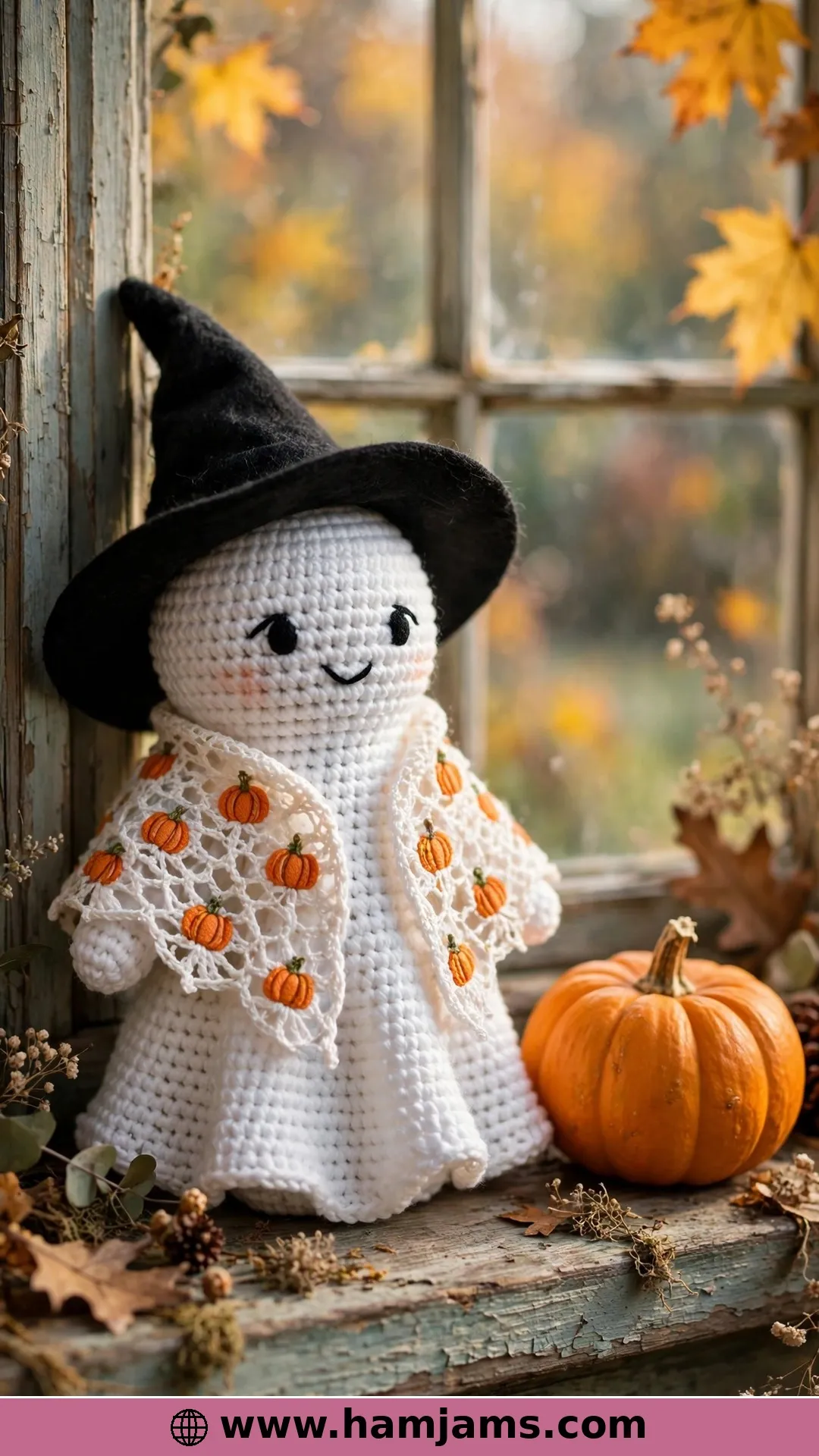 Rim the Ghost: A Sweet Amigurumi in a Pumpkin Shawl