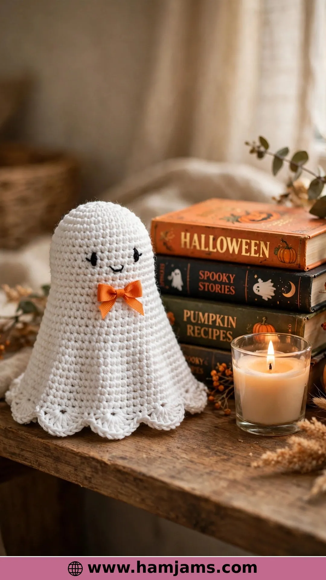 Pretty Little Ghost: A Flat-Worked Shelf Sitter with a Bow