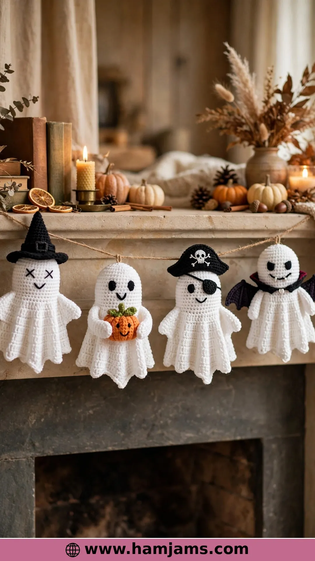 Ghost Garland: Flat Ghosts in Five Little Costumes