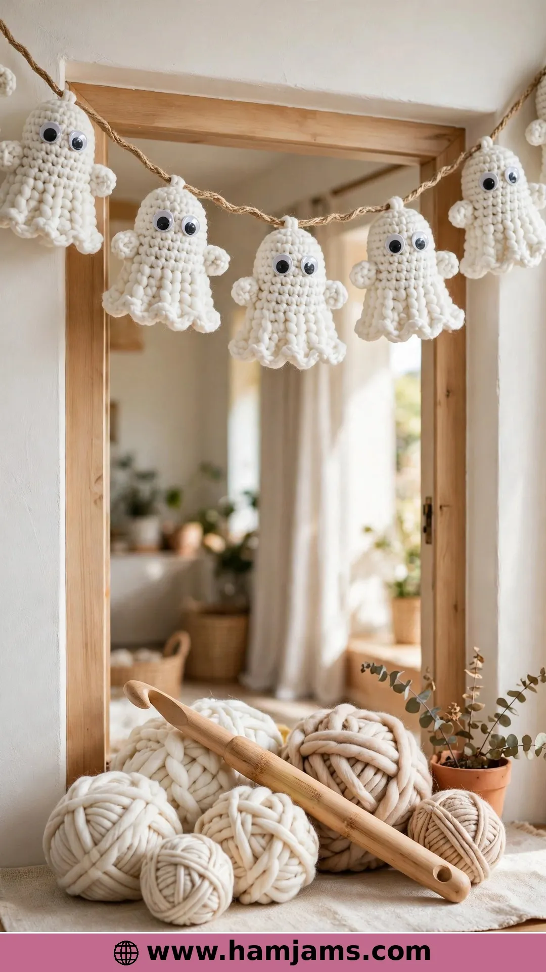 Ghost Garland: Chunky Ghosts with Googly Eyes