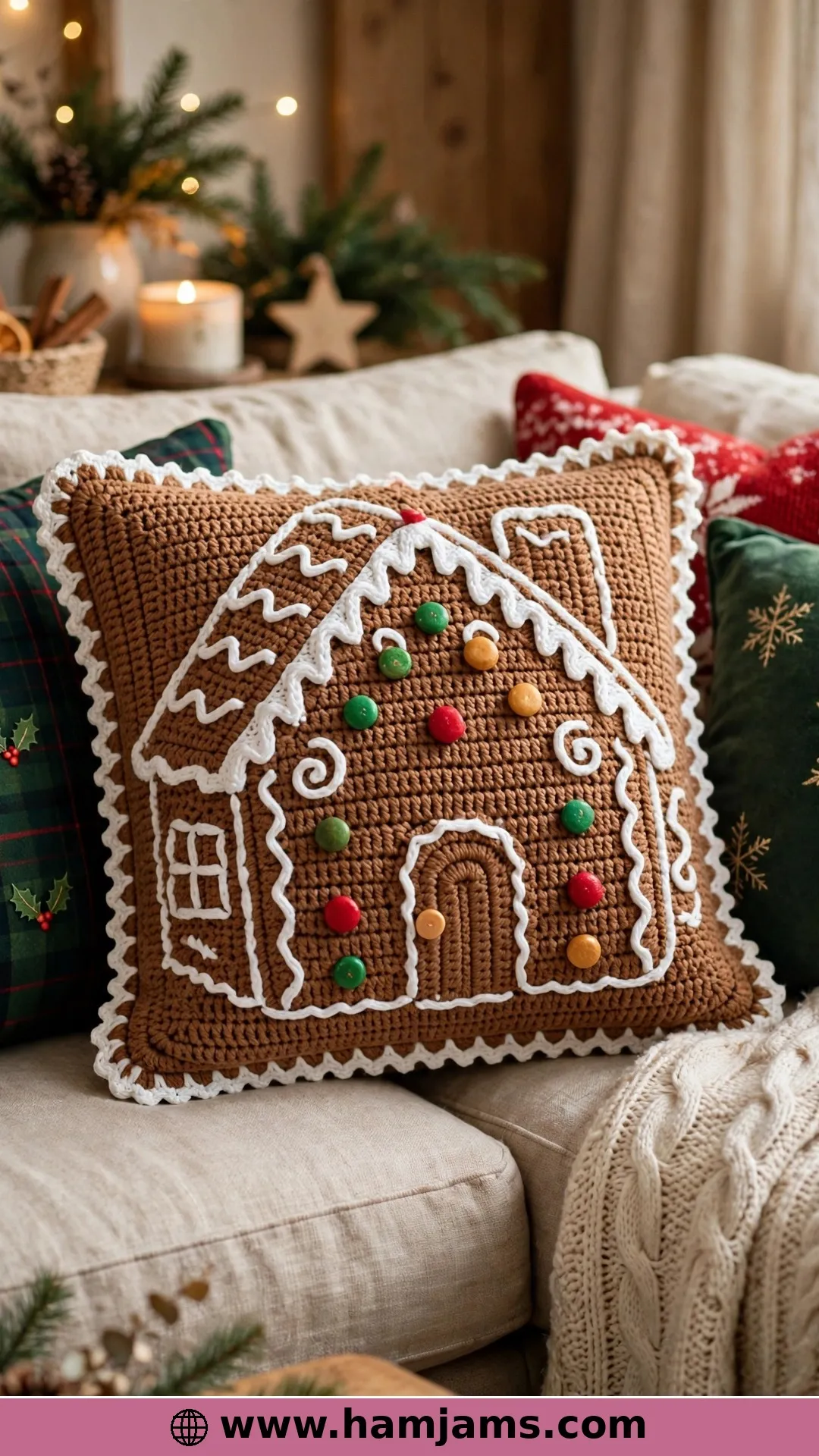 The Throw Pillow You Decorate Like a Real Cookie House