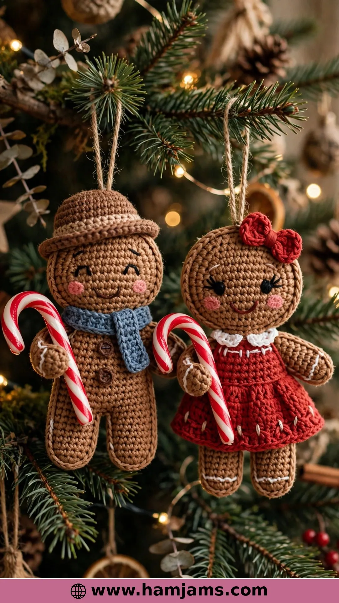 Gingerbread Candy Cane Holders — a Boy and a Girl