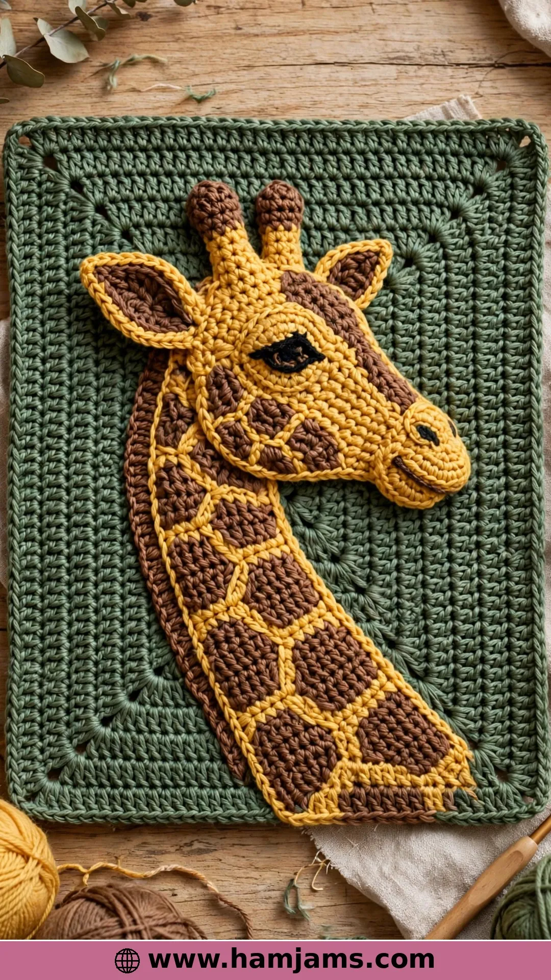 Giraffe C2C Square for a Wildlife Graphghan