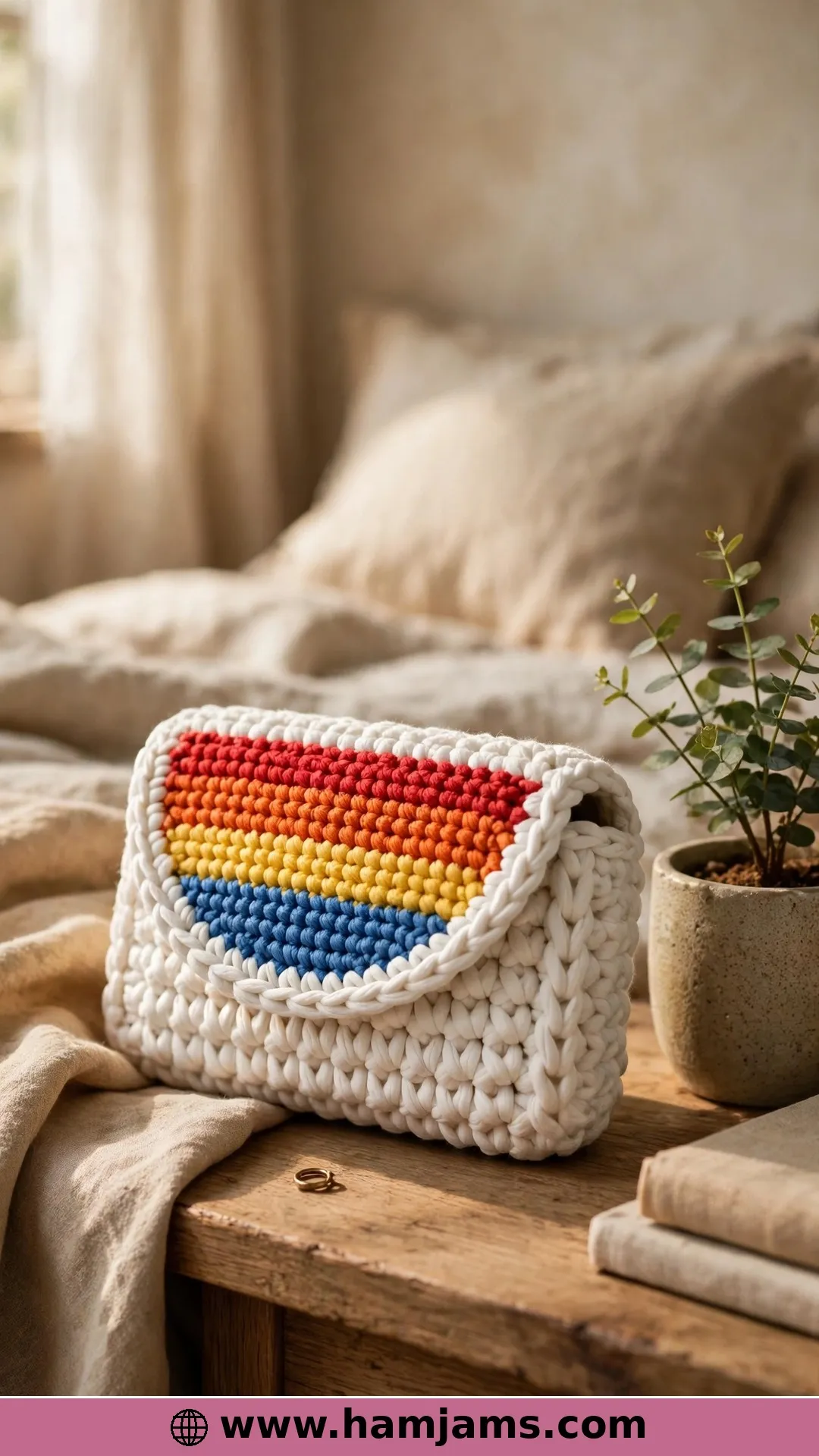 A Chunky Rainbow Flap in Bulky Yarn