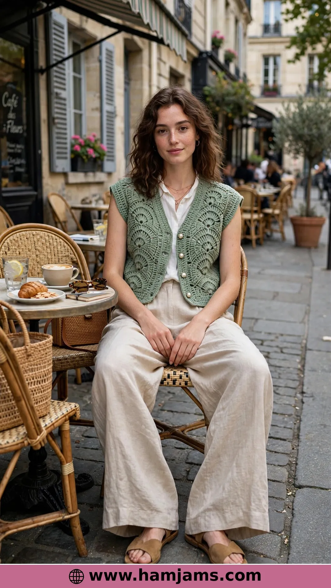 The Fan-Stitch Waistcoat with Pearl Buttons