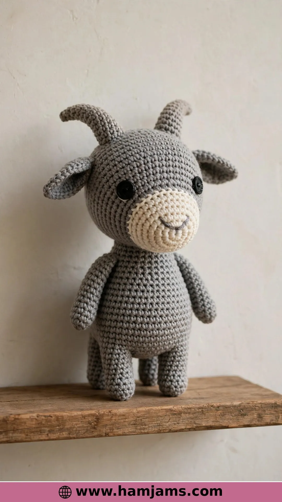 Taylor the Goat, the Classic Grey Amigurumi