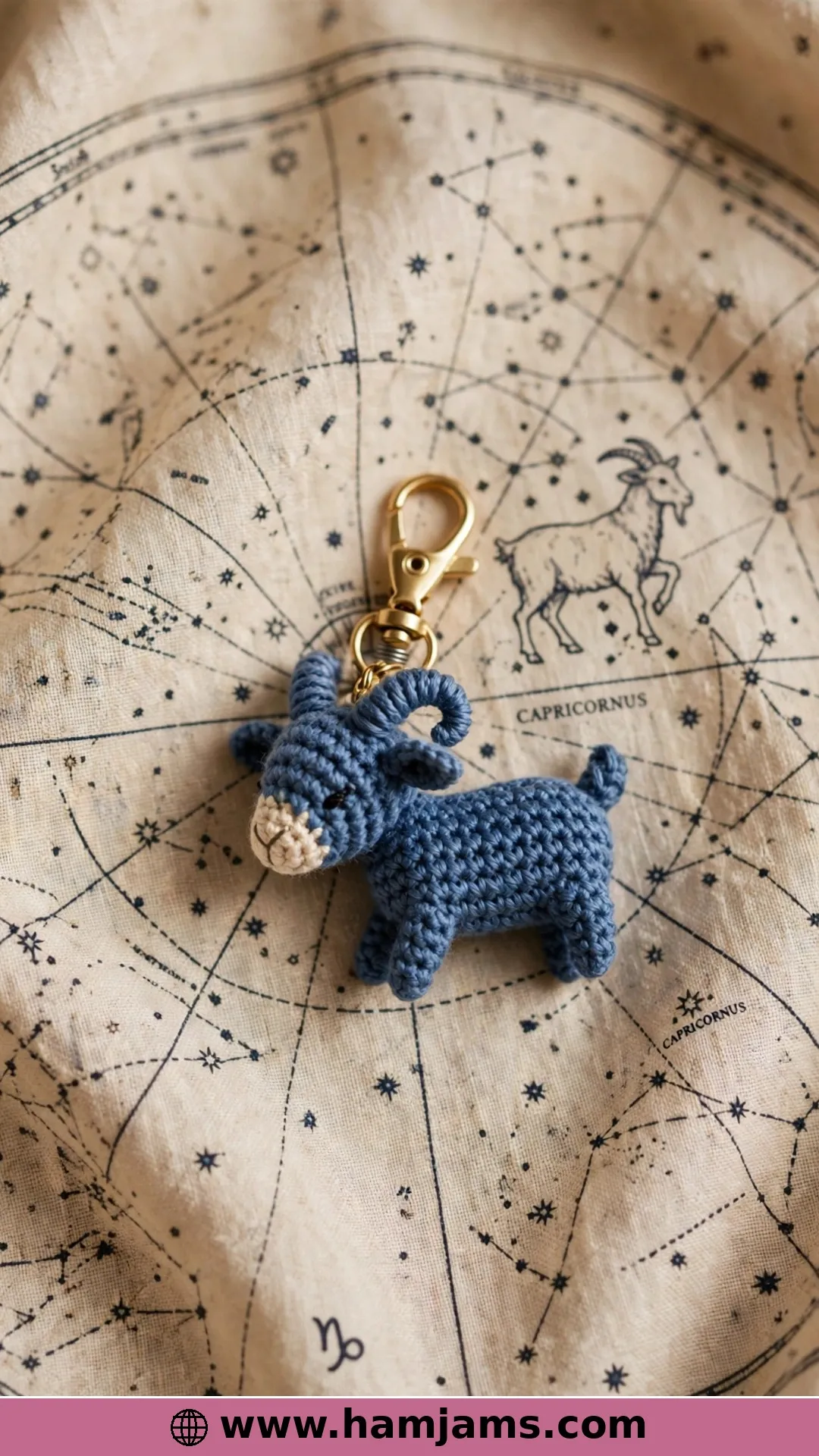 Zodiac Goat, a Petite Blue Bag Charm
