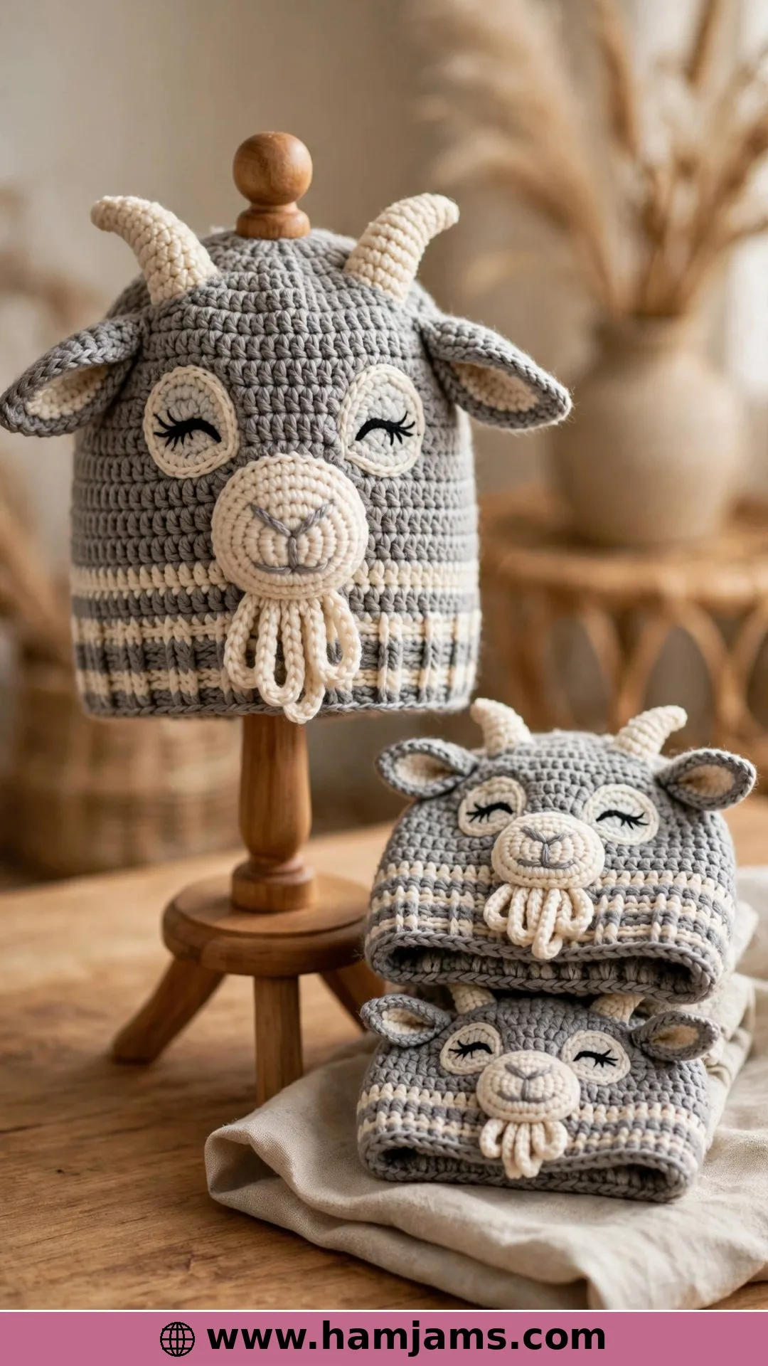 Crochet Goat Hat for the Whole Family