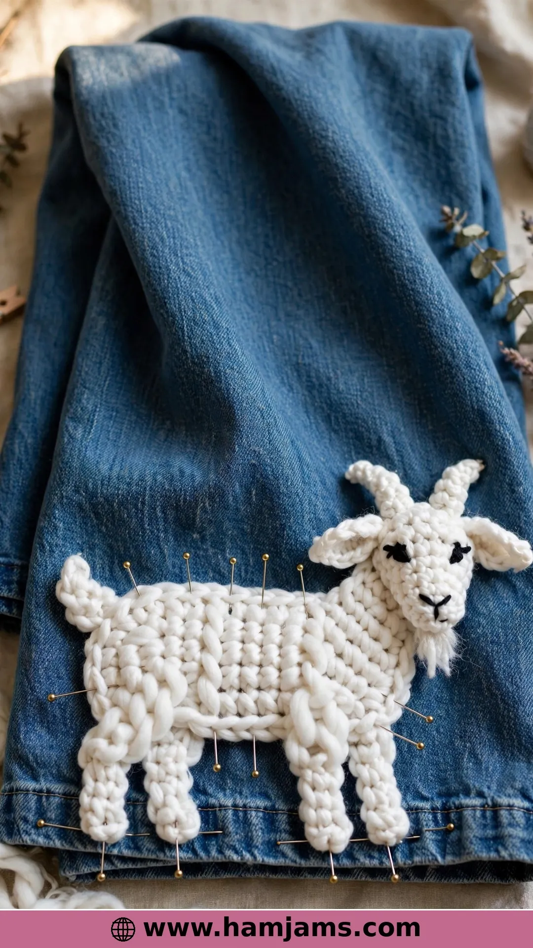 Full-Body Goat Appliqué in Any Yarn Weight