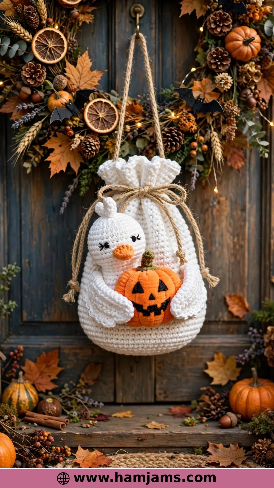 The Goose Pouch Hugging a Pumpkin
