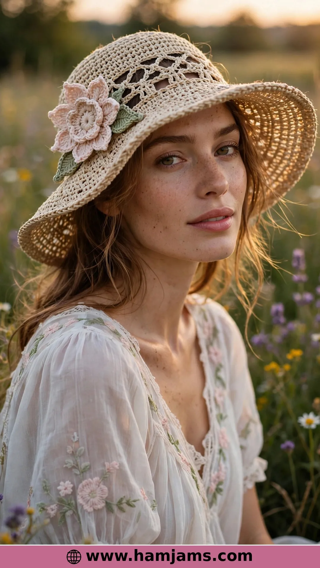Summer Breeze, With a Crocheted Flower