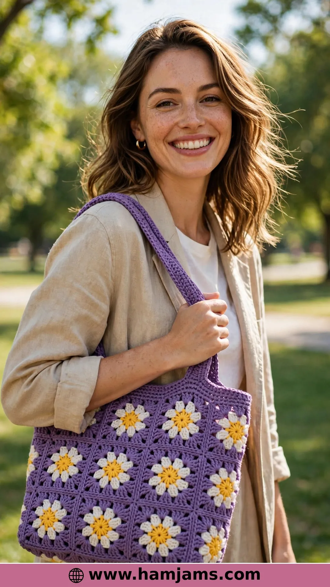 Popcorn-Petal Daisies Mixed With Plain Squares