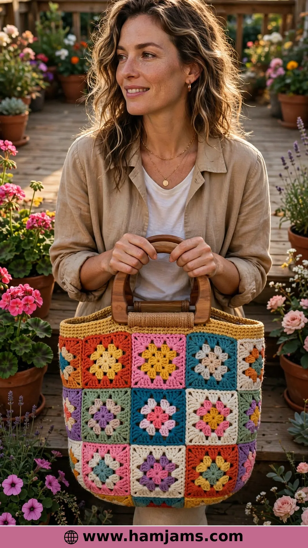 Twenty Solid Squares Cinched Into a Fat Bottom Bag