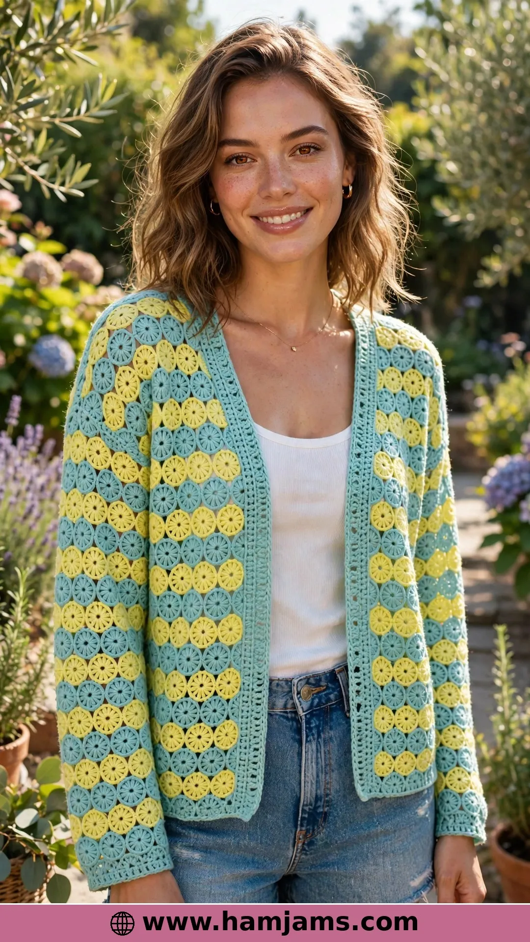 Moss Stitch, Cotton and Sunshine Stripes