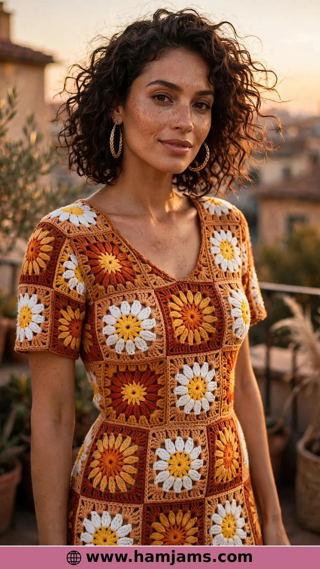 Sunburst Squares With a Knitted Waistband Twist