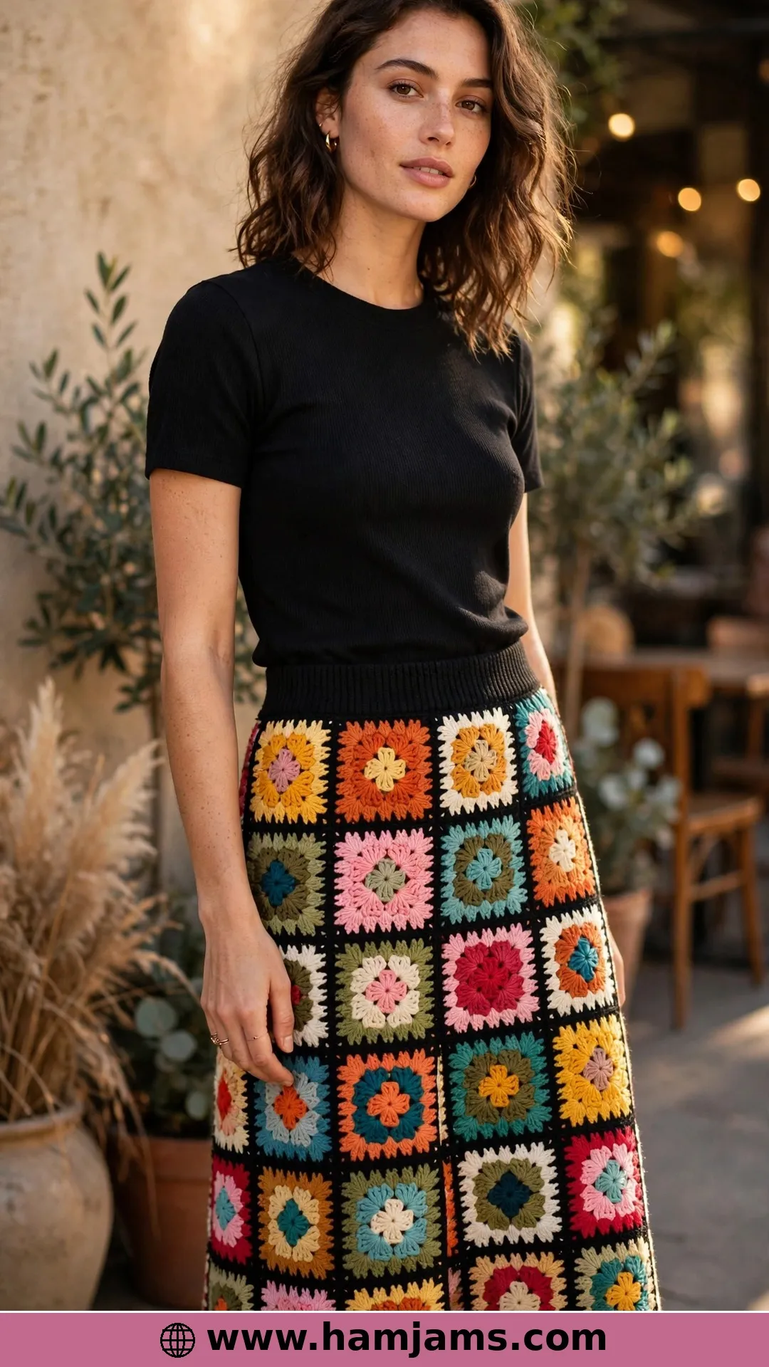 The Vibrant Patchwork With the Ribbed Waistband